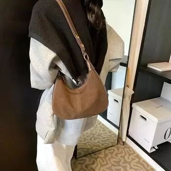 Модные женские сумки из искусственной кожи в стиле ретро в форме полумесяца, высококачественные, легкие, новинки, современные сумки через плечо в британском стиле