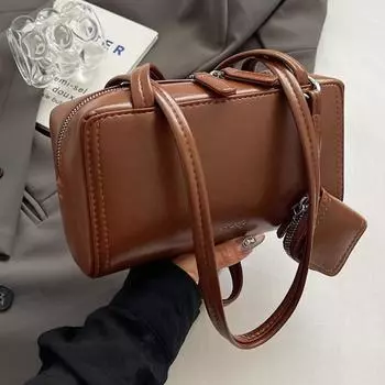 Модные женские сумки на одно плечо, новые повседневные сумки из искусственной кожи для поездок на работу, женские простые квадратные сумки с буквенным принтом (20cm<Max Length<30cm)