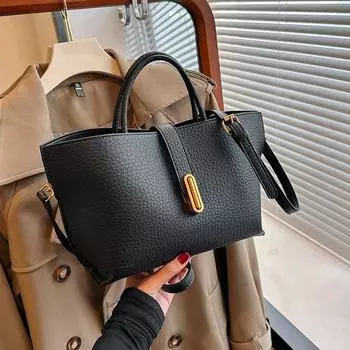 Модные женские сумки, новая кожаная сумка-тоут из личи, универсальная вечерняя сумка, простая сумка через плечо, простая сумка-мессенджер