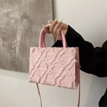 Модные женские сумки Новые модные джинсовые сумки-мессенджеры Тенденция Роскошные дизайнерские универсальные женские сумки 20x9x16cm розовый