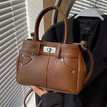 Модные женские сумки, офисные сумки, сумки через плечо кофейный