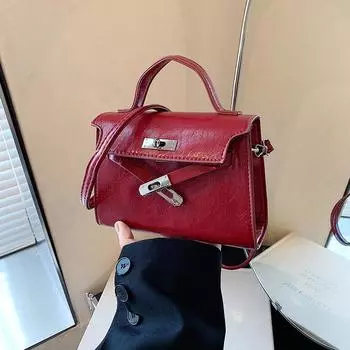 Модные женские сумки Трендовые повседневные женские сумки через плечо 2024 года, новая сумка с замком, маленькая квадратная сумка, переносная сумка-мессенджер чёрный