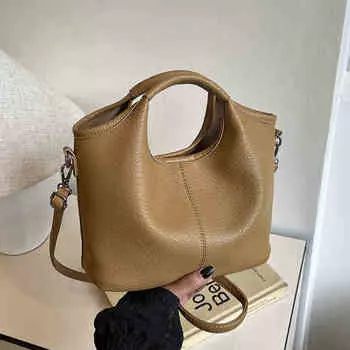 Модные женские сумки-ведра осень-зима большой емкости на одно плечо сумки через плечо текстура мягкая кожаная сумка-тоут