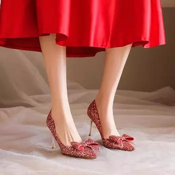 Модные женские свадебные туфли со стразами, новогодние туфли, роскошные украшения из пряжек, женская обувь для банкета, высокие каблуки 34