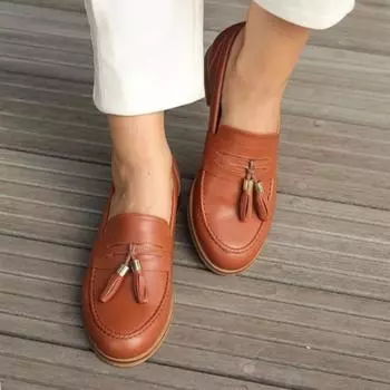 Модные женские светло-коричневые оксфорды