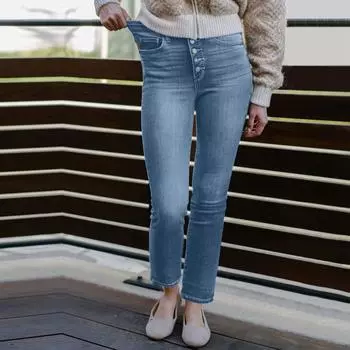 Модные женские свободные джинсы свободного кроя в винтажном стиле Slim Straight L синий