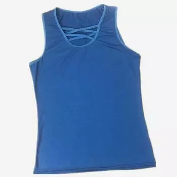 Модные женские свободные топы без рукавов без рукавов Solid Tank Top S темно-синий