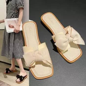 Модные женские тапочки без застежек, мягкие, с плоской подошвой, из ПВХ-материала, с рисунком в виде сетки-бабочки, удобная домашняя обувь, новый стиль Size 36-37