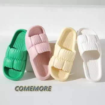 Модные женские тапочки Cloud на мягкой подошве, летние пляжные тапочки на толстой платформе, повседневные сандалии, женские корейские тапочки Eva для дома, шлепанцы 42-43 белый