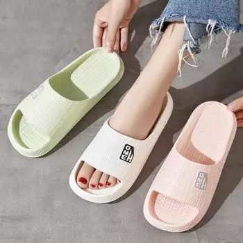 Модные женские тапочки для дома с мягкой подошвой и принтом медведя из мультфильма, для ванной комнаты, для мужчин и женщин, для лета и отдыха, крутая обувь для пары 36-37 розовый