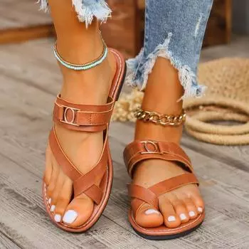 Модные женские тапочки для улицы, повседневная пляжная женская обувь, летние новые плоские шлепанцы, сандалии для ходьбы, с застежкой-молнией в римском стиле, женские шлепанцы 36 шоколадный