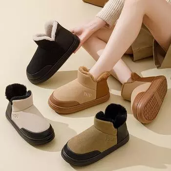 Модные женские тапочки из хлопка с высоким берцем для дома, тапочки из хлопка на толстой подошве с начесом, теплые мужские туфли из хлопка для мужчин и женщин, туфли из хлопка 36