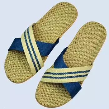 Модные женские тапочки из льна, домашние тапочки для пар, летние пляжные сандалии, сохраняющие сухость, обувь для мужчин и женщин 35-36
