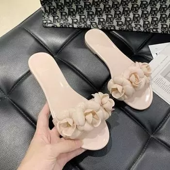 Модные женские тапочки, летние уличные тапочки на плоской подошве, модные сандалии из желе, женские новые пляжные туфли для женщин Sandalias De Mujeres 35 розовый