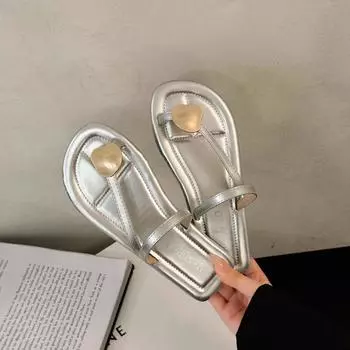 модные женские тапочки модные летние туфли на плоской подошве удобные сандалии для женщин тапочки повседневные шлепанцы для вечеринок хрустальные римские туфли 35 бежевый