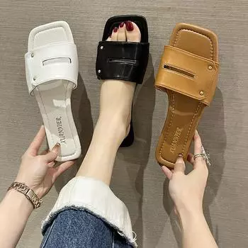 Модные женские тапочки на открытом воздухе, новые повседневные индивидуальные дизайнерские удобные нескользящие пляжные сандалии высокого качества 35