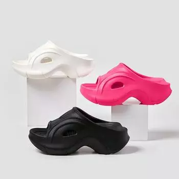 Модные женские тапочки на платформе, новые розовые повседневные пляжные туфли на танкетке 36 красный