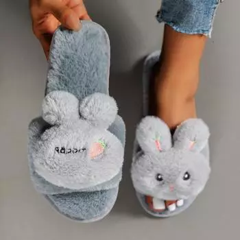 Модные женские тапочки на плоской подошве, удобные легкие неглубокие сандалии, весна 2024, дизайнерские замшевые тапочки, милые домашние тапочки для женщин 36-37 серый