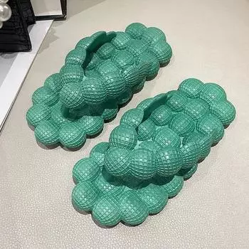 Модные женские тапочки-пузырьки для отдыха, шлепанцы с массажной подошвой Eva, супермягкие женские сандалии, нескользящие пляжные шлепанцы 2024 36 37 бежевый