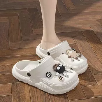 Модные женские тапочки-сабо, нескользящие туфли из ЭВА с мягкой подошвой, женские сандалии на платформе с закрытым носком, нескользящие пляжные шлепанцы, sandalias de mujer 30-31 розовый