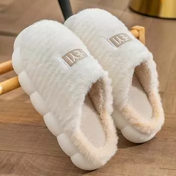 Модные женские тапочки зимние домашние теплые пушистые тапочки для дома плюшевые мягкие подошвы замшевые тапочки для женщин женские пушистые хлопковые туфли 36-37(fit 35-36) розовый