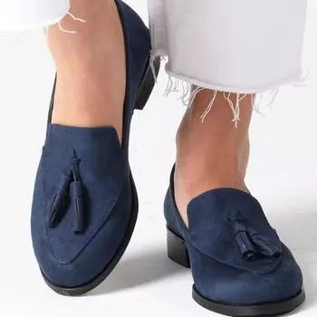 Модные женские темно-синие замшевые оксфорды