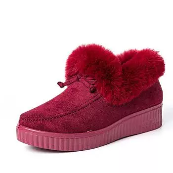 Модные женские теплые туфли на плоской подошве, плюшевые женские повседневные нескользящие женские удобные туфли на плоской подошве, женские модные новые женские сапоги 37 чёрный