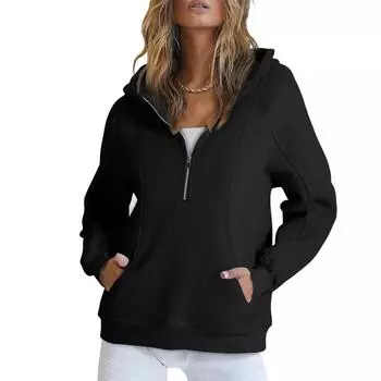 Модные женские толстовки, пуловеры с длинным рукавом, толстовки, топы, осенняя одежда M чёрный
