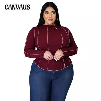 Модные женские топы больших размеров с однотонными рукавами и обратным краем с цветочным узором XL чёрный