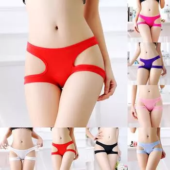 Модные женские трусы-боксеры, бесшовные полые трусы-бикини, повседневное тонкое нижнее белье со средней талией, женские бесшовные трусы One Size