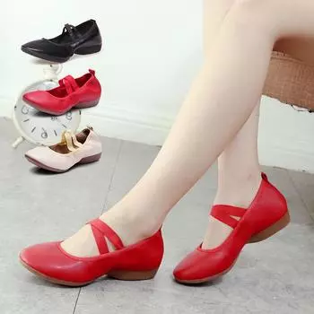 Модные женские туфли для бальных танцев, кожаные туфли для латиноамериканского танго, чачи, вальса, на высоком каблуке с закрытым носком, высота каблука 2 см 34 чёрный