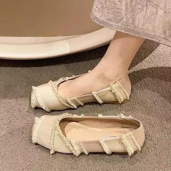 Модные женские туфли для балета и танцев Mary Jane Shoes 2024 года, новые роскошные брендовые женские повседневные сандалии на плоской подошве, элегантные сандалии 35 чёрный