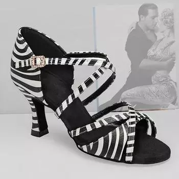 Модные женские туфли для девочек, туфли для латинских танцев, танцевальная обувь для сальсы, танго, обувь для бальных вечеринок, туфли на высоком каблуке 8 см 34 коричневый