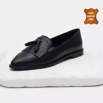 Модные женские туфли из натуральной кожи, черные женские мокасины, повседневная обувь на плоской подошве