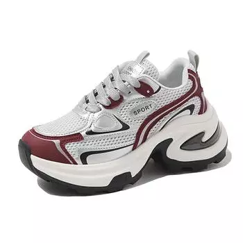 Модные женские туфли из вулканизированной стали с круглым носком на шнуровке для женщин, увеличивающие скольжение на платформе, повседневные туфли, модные кроссовки для активного отдыха 35 чёрный