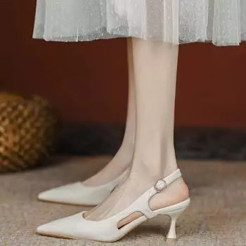 модные женские туфли-лодочки с острым носком босоножки на высоком каблуке сандалии черные сексуальные каблуки босоножки офисные туфли для женщин свадьба лето 2024 34