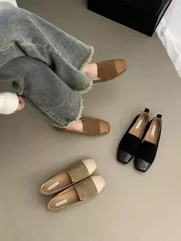 Модные женские туфли-лоферы с круглым носком Mary Janes, разноцветные, 2024, новые поступления, сексуальные вечерние туфли на плоском каблуке, модные туфли на осень и весну для женщин 5.5 чёрный