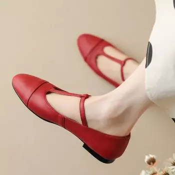 Модные женские туфли Мэри Джейн на плоской подошве, модные удобные кожаные туфли-лоферы на плоской подошве, черные, красные, женские танцевальные туфли, повседневная обувь, большой размер 34 абрикосовый