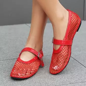 Модные женские туфли Мэри Джейн на плоской подошве Модные туфли-лоферы на плоской подошве Летние туфли на плоской подошве Черные Красные женские балетки Повседневная обувь Большие размеры 36 абрикосовый
