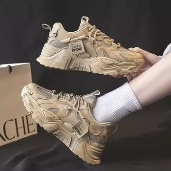 Модные женские туфли на платформе, осень 2024, кожаные, новые, универсальные, черные, повседневные, однотонные, на шнуровке, вулканизированные туфли Tenis Feminino 35 чёрный