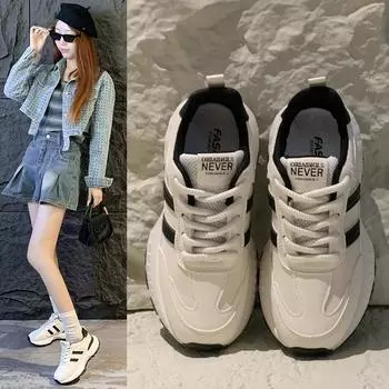 Модные женские туфли на платформе Sneskers Casual Fashion Breathable Walking Mesh Flat Shoes Women Vulcanized Shoes Shoes 35 чёрный