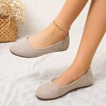 Модные женские туфли на плоской подошве 2024 года, новые весенне-осенние прогулочные туфли с круглым верхом, удобные туфли в стиле Лолита, кроссовки Zapatos De Mujer 35 бежевый