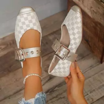 Модные женские туфли на плоской подошве 2024 года, новые весенне-осенние прогулочные туфли с острым верхом, удобные туфли в стиле Лолита, кроссовки Zapatos De Mujer 36 бежевый