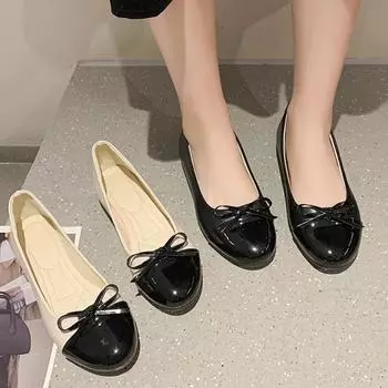 Модные женские туфли на плоской подошве, элегантные уличные кроссовки с бантом, женские балетки, удобные нескользящие туфли на плоской подошве, женские туфли Zapatos De Mujer 35 бежевый