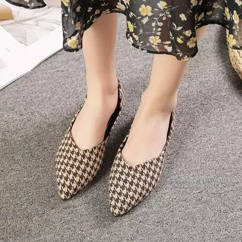 Модные женские туфли на плоской подошве, балетки, дышащие, трикотажные, остроносые, мокасины, разноцветные, мягкие, женские, Zapatos De Zapatillas Mujer, лоферы 35 коричневый