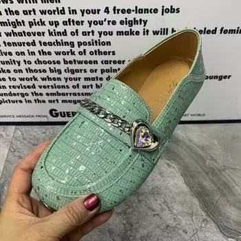 Модные женские туфли на плоской подошве, большие размеры, повседневные женские туфли-мюллеры, противоскользящие дизайнерские женские туфли со стразами, блестящие женские лоферы без шнуровки 36 чёрный