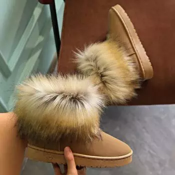 модные женские туфли на плоской подошве меховые ботильоны зимние короткие плюшевые теплые туфли 2025 года новые готические гладиаторские повседневные кроссовки обувь зимние ботинки женские 35 верблюд