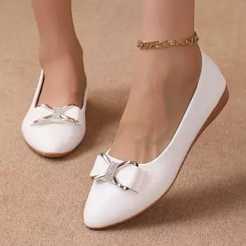 Модные женские туфли на плоской подошве, осенние универсальные туфли-лоферы с острым носком, туфли с бантом и плоским каблуком, неглубокие туфли для женщин Zapatos De Mujer 35 коричневый