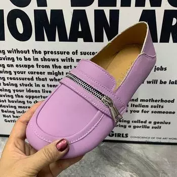 Модные женские туфли на плоской подошве, повседневная женская обувь больших размеров, противоскользящие женские лоферы из лакированной кожи, дизайнерские женские туфли-мюллеры без шнуровки 36 чёрный