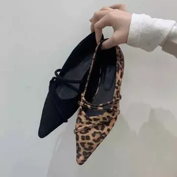 Модные женские туфли на плоской подошве с острым носком, балетки на плоской подошве, женская обувь на весну и осень, удобные мокасины, модная повседневная обувь для женщин 35 цветной печати леопарда